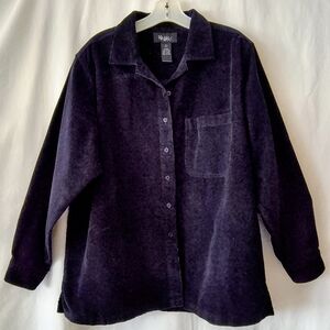 Women's Purple Corduroy Button-up Jacket